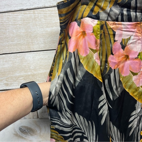 Favorite Daughter Maxi Skirt Womens 16 Button Front Silk Blend Black Floral - Picture 3 of 9